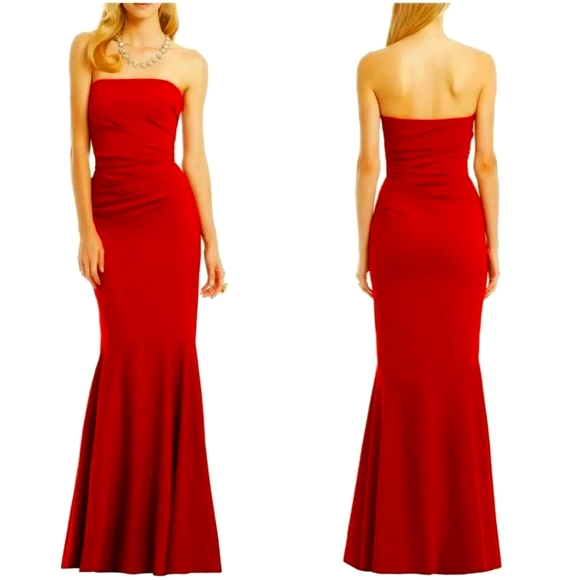 Badgley Mischka Dresses & Skirts - Badgley Mischka Red Evening Gown (NWT)